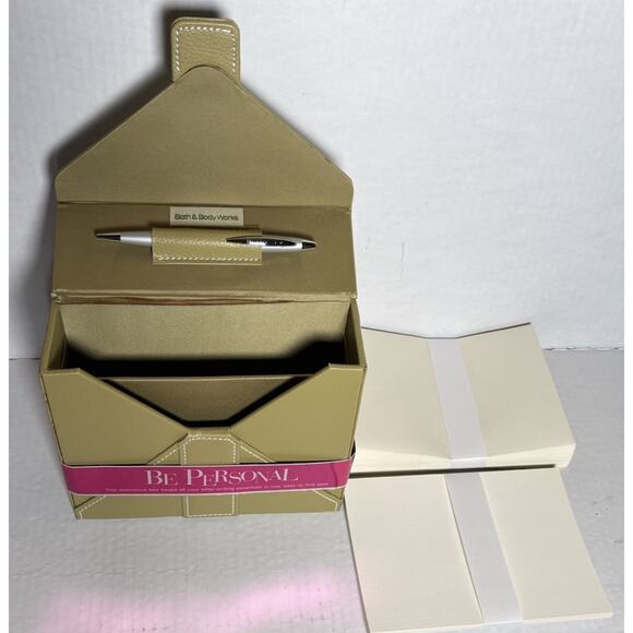 Bath Body Works Faux Leather Stationary w/Box Pen Christmas Gift - Picture 7 of 10